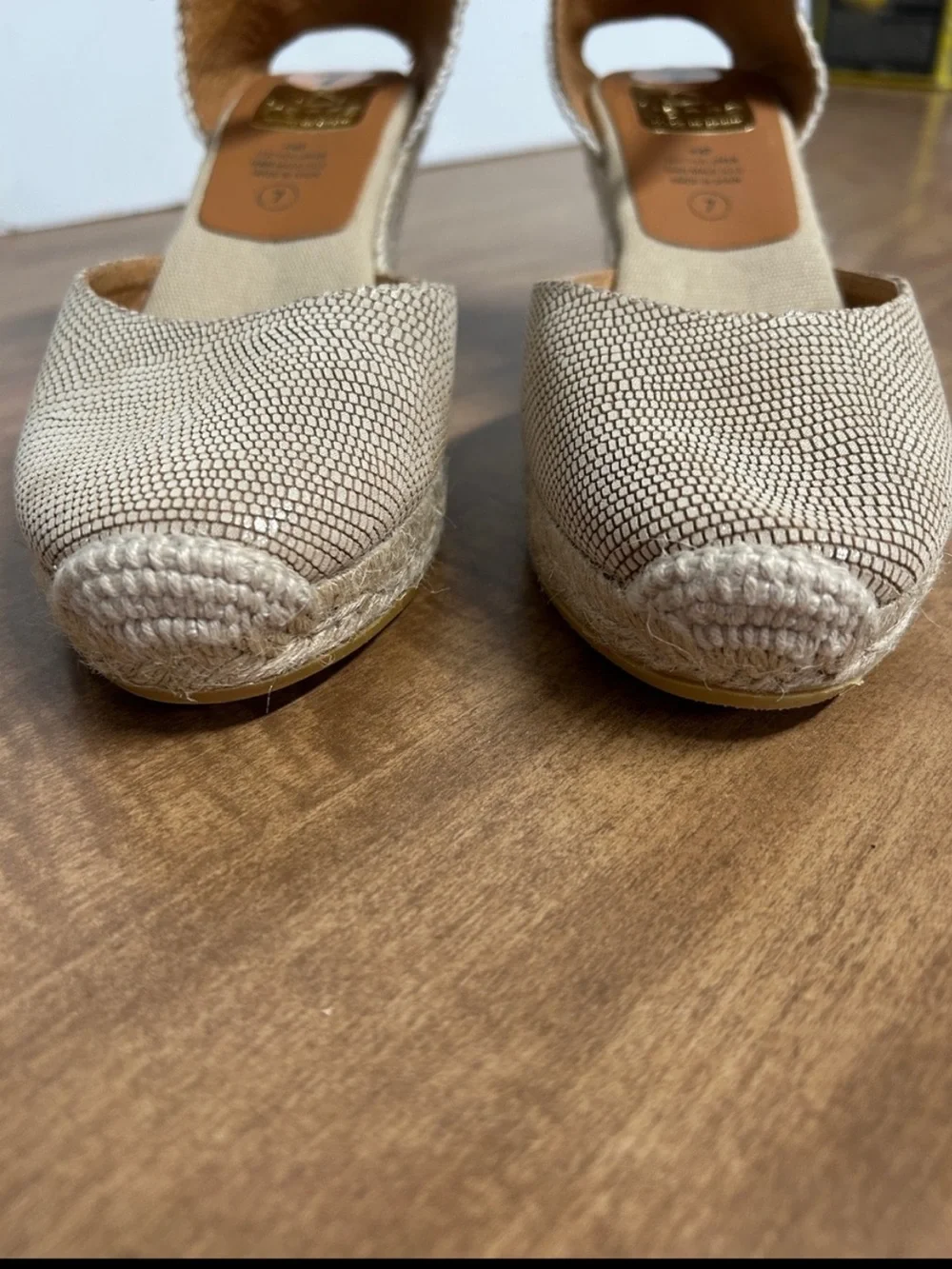 KANNA Spain Metallic Snakeskin Espadrille Wedge Sandal 7⁠ M EU 37 O
